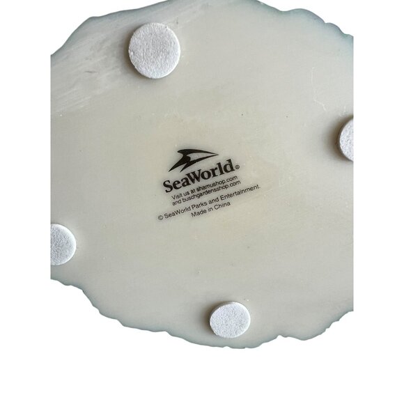 Vintage Seaworld Family Of Orca Whales Shamu On‎ White Coral 10" Ceramic Statue - Picture 15 of 16